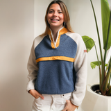 Fleece til amning Retro Blue