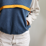 Fleece til amning Retro Blue