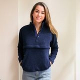 Amme-fleece marineblå