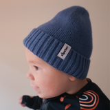 Gebreide bamboe muts - Baby Blauw