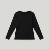 Breastfeeding Ribbed Top Nero