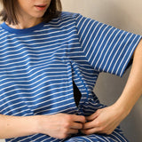 Robe d'allaitement rayée bleu / blanc