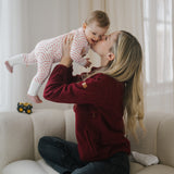 Amme-fleece i bordeaux