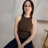 Breastfeeding Ribbed Camiseta de tirantes Chocolate