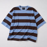 Oversized amme-T-shirt blå og brun
