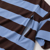 Oversized amme-T-shirt blå og brun