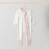ZIPSTER™ Ren lyserød gingham med flæser
