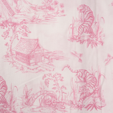 Bamboe badjas roze toile de Jouy