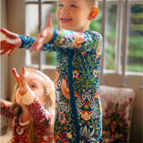 William Morris Zipster. Strawberry Thief Marineblå