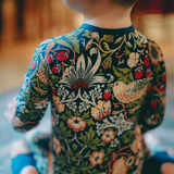 William Morris Zipster. Strawberry Thief Marineblå