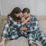 Grønt skotskternet pyjamas-sæt til mænd
