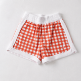Äventyrsshorts i frotté med rutmönster