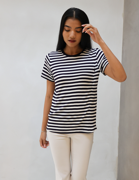 Breastfeeding T-Shirt Navy Stripes
