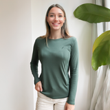 Amme-T-shirt med lange ærmer Skovgrøn