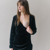 Paris amme-kjole i fløjl, sort