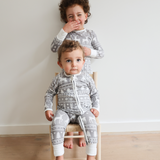 Kinder-PJ-Set Grau Fair Isle