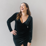 Paris amme-kjole i fløjl, sort