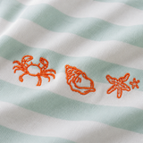 Gestreept oversized kinder T-shirt Seafoam Shells