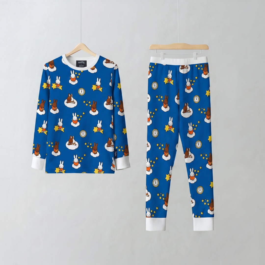 Miffy Starry Sleep-pyjamasæt i bambus til børn, set forfra