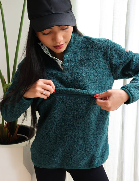 Breastfeeding Fleece - Forest Green