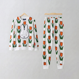 nijntje bamboe-loungeset met tulpenprint ‘In the Meadow’, vooraanzicht