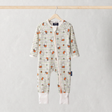 ZIPSTER x Miffy Bambus-babydragt fra Checkered Bloom, set forfra