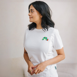 Amnings-T-shirt Den mycket hungriga larven™ Broderad